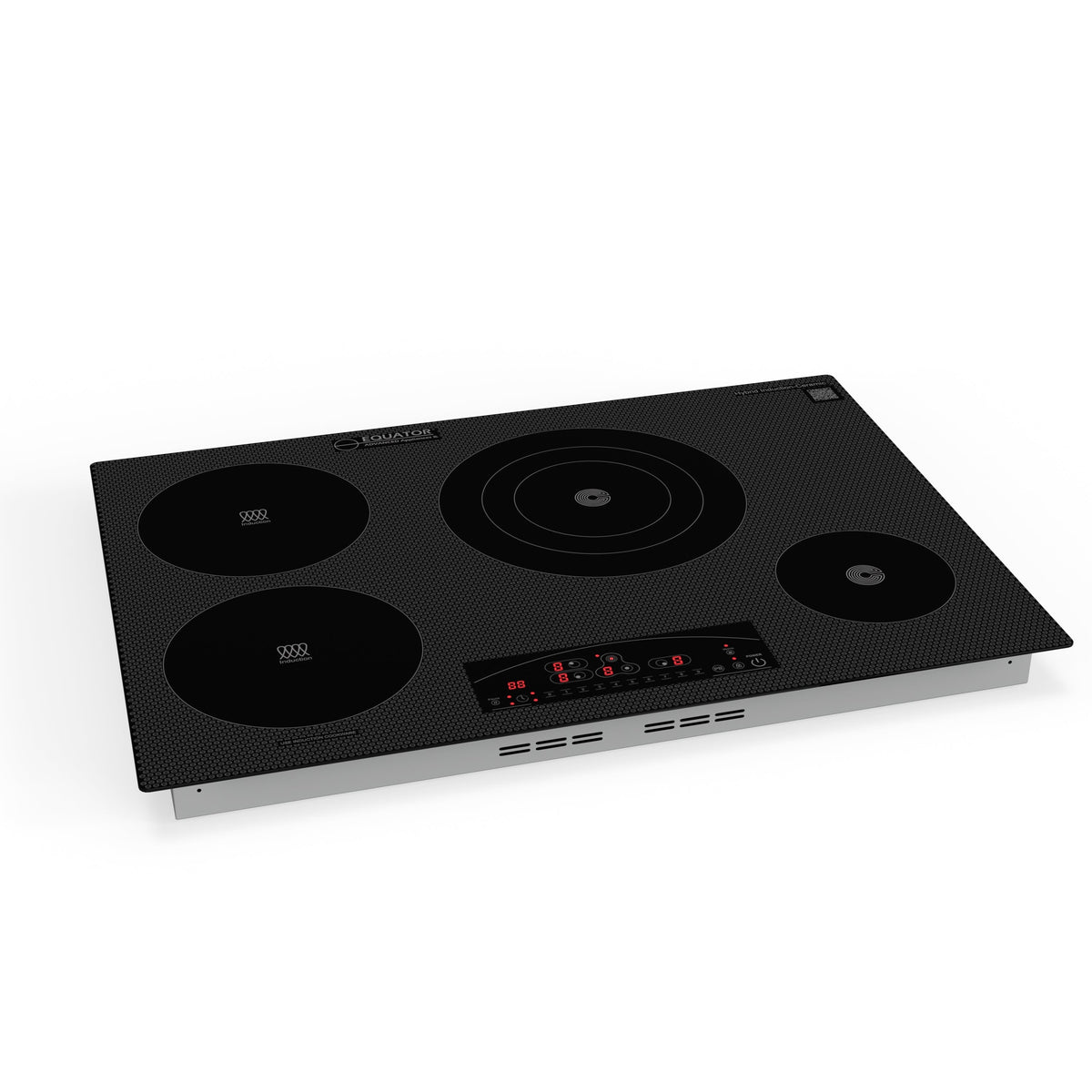 Placa de cocina híbrida eléctrica Equator de 30” – 4 quemadores (2 de inducción + 2 de cerámica), 9 niveles de potencia, 220V