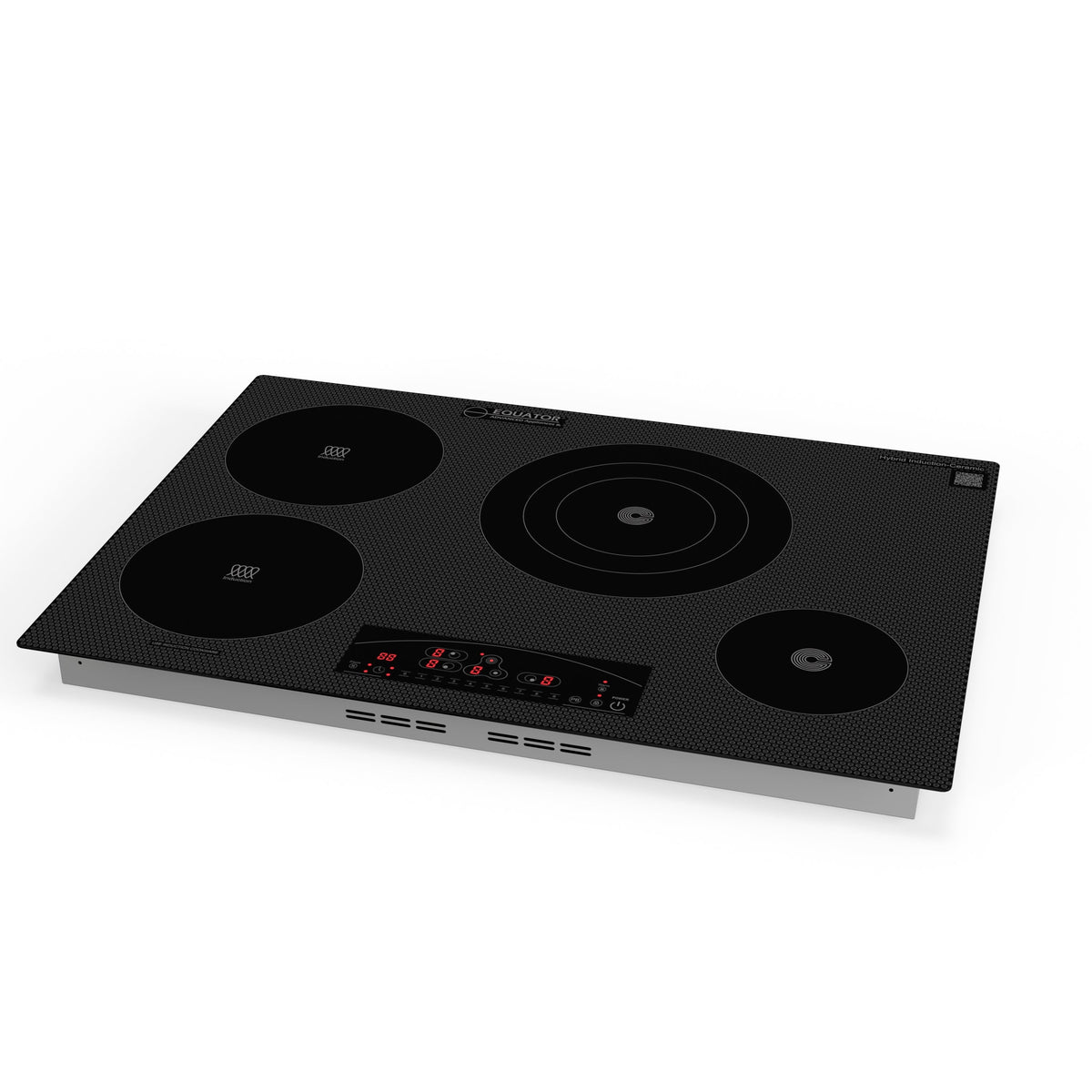 Placa de cocina híbrida eléctrica Equator de 30” – 4 quemadores (2 de inducción + 2 de cerámica), 9 niveles de potencia, 220V