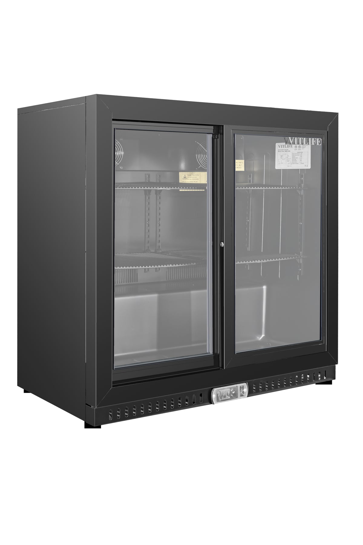 Equator-Vitlife Back Bar Cooler with 2 Sliding Glass Doors Under counter Beverage Refrigerator with LED,7.5 Cu.Ft.
