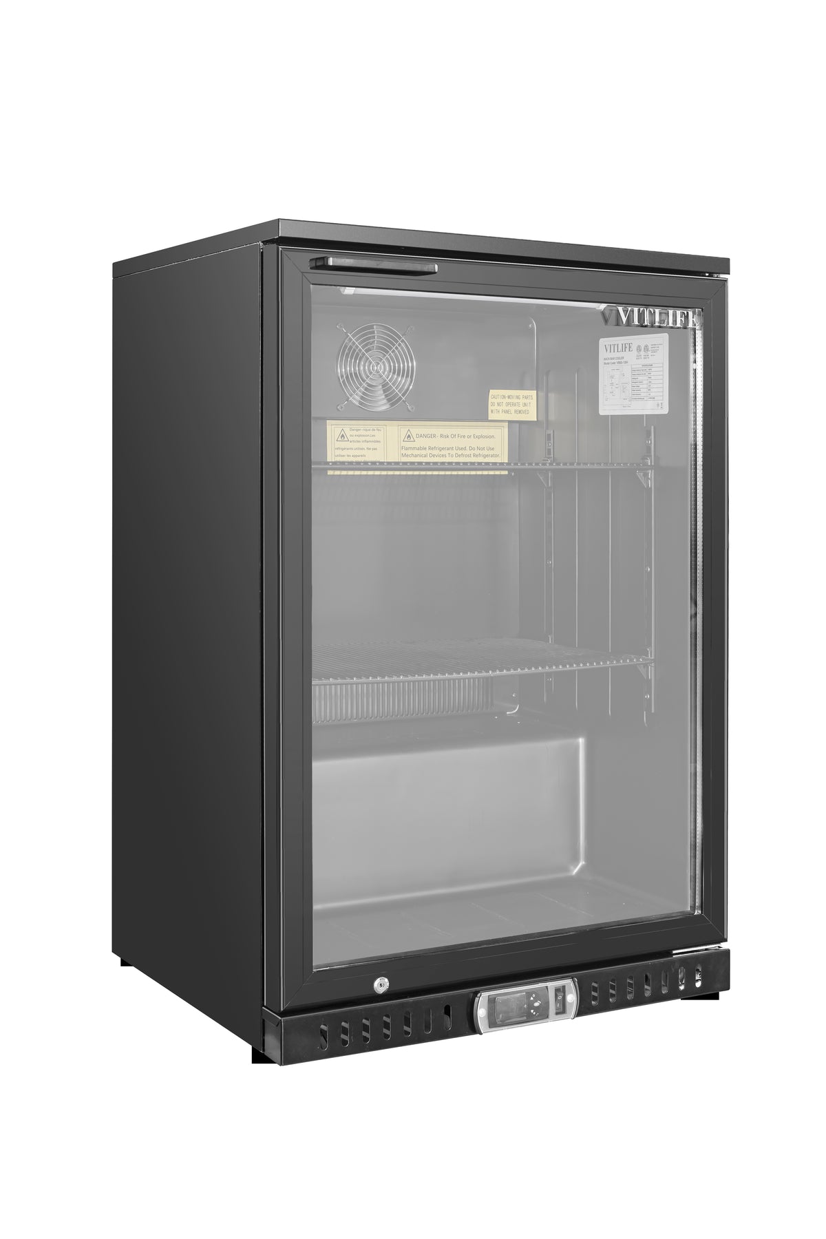 Equator-Vitlife Back Bar Cooler with Glass Doors Under counter Beverage Refrigerator with LED, 4.7 Cu.Ft.