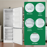Conserv 11cf Bottom Freezer Refrigerator 24in w/ WINE RACK Stainless 110V