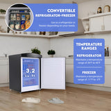 Minirefrigerador retro Conserv de 3.2 pies cúbicos, congelador convertible, sin escarcha, 110 V