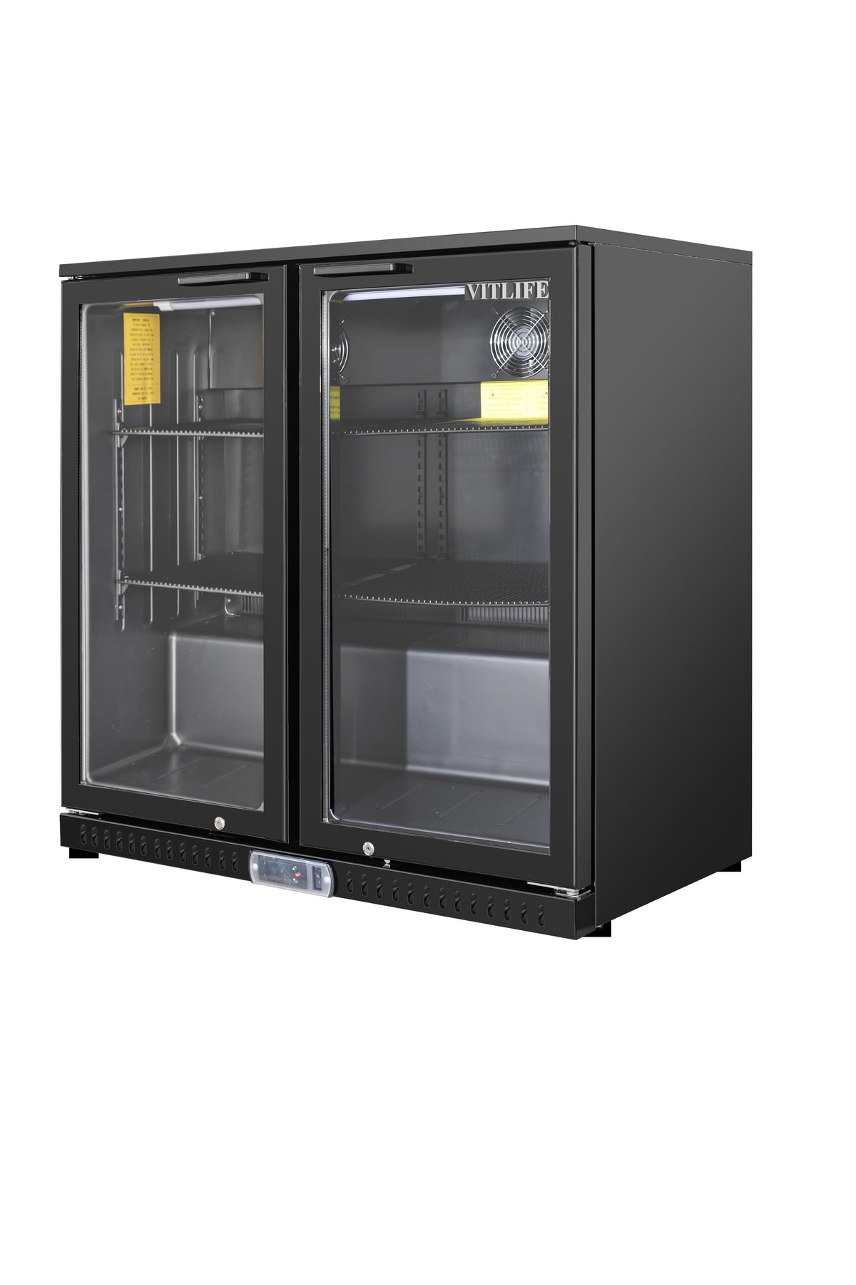 Equator-Vitlife  Back Bar Cooler with 2 Glass Doors Under Counter Beverage Refrigerator with LED,7.5 Cu.Ft.