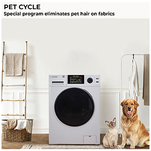 Laveuse à chargement frontal 1,6 pi³/15 lb, blanc, 110 V, 15 programmes + cycle pour animaux de compagnie