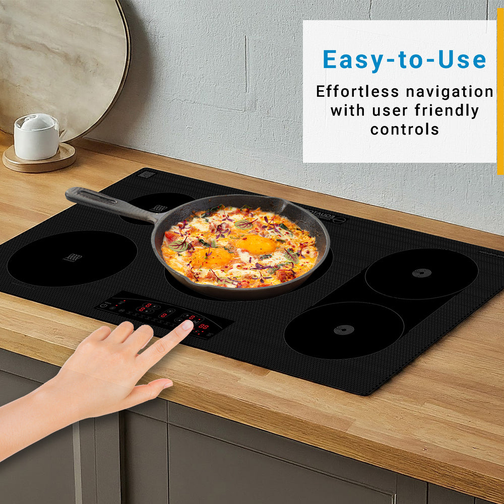 Equator Design 36 inch Electric Hybrid CERAMIC-INDUCTION 5 Burner Cooktop 220V