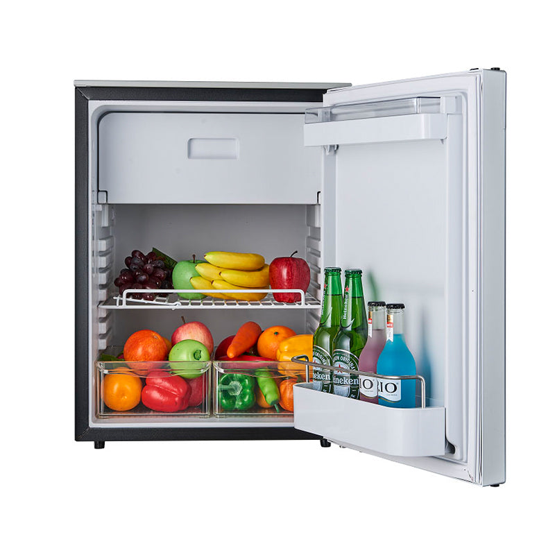 12V/DC Mini-Fridge Freezer 2.8cf Silver for RV BOAT OFF-GRID