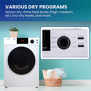 Deluxe 24 in 220V Vented SENSOR Dryer SANITIZE 4 cu.ft Touch Control DIGITAL