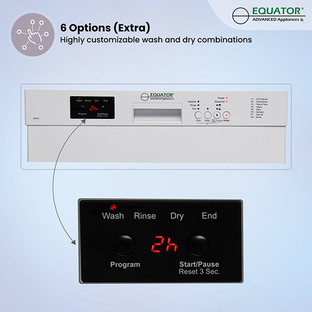 24 in 82 Series Dishwasher 14 place+Wine Rack 3.4g QUIET 51 dB 110V EStar