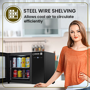 Refrigerador de bebidas de mostrador Equator de 25 pulgadas, 40 latas, control táctil, 110V