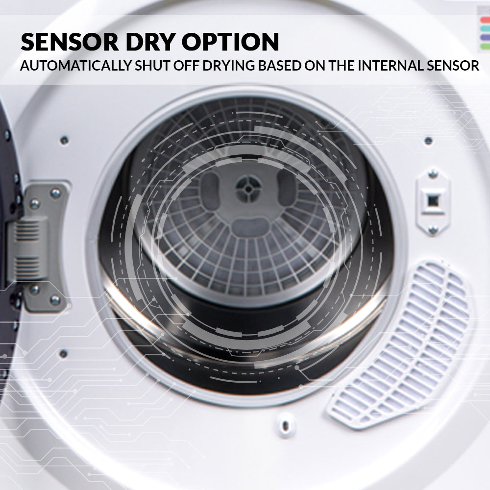 Ultra Compact Short Vented SENSOR Dryer 2.6cf/10lb LED Ops 110V/1400W (Renewed)