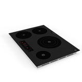 Placa de cocina híbrida eléctrica Equator de 30” – 4 quemadores (2 de inducción + 2 de cerámica), 9 niveles de potencia, 220V