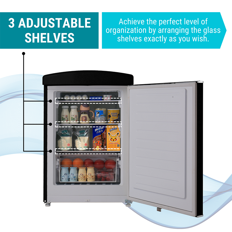 Minirefrigerador retro Conserv de 3.2 pies cúbicos, congelador convertible, sin escarcha, 110 V