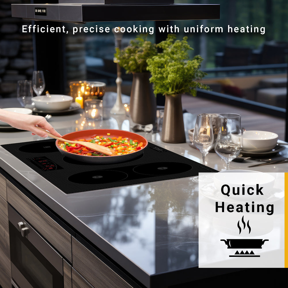 Equator Design 36 inch Electric Hybrid CERAMIC-INDUCTION 5 Burner Cooktop 220V