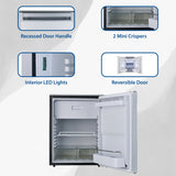 12V/DC Mini-Fridge Freezer 2.8cf Silver for RV BOAT OFF-GRID