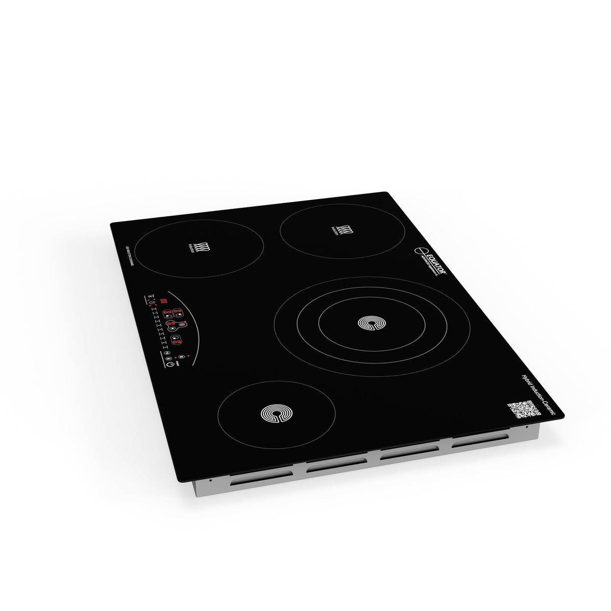 Placa de cocina híbrida eléctrica Equator de 30” – 4 quemadores (2 de inducción + 2 de cerámica), 9 niveles de potencia, 220V