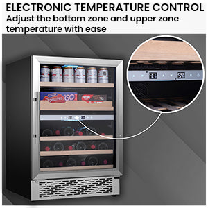 Equator Luxury Hybrid Dual Zone Gourmet Center 43 Bottles+Cans+Fine Foods 110V
