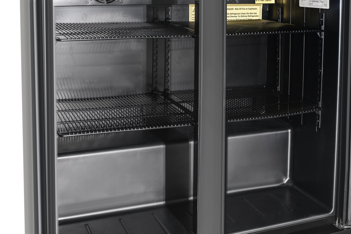 Equator-Vitlife  Back Bar Cooler with 2 Glass Doors Under Counter Beverage Refrigerator with LED,7.5 Cu.Ft.