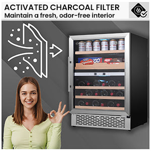 Equator Luxury Hybrid Dual Zone Gourmet Center 43 Bottles+Cans+Fine Foods 110V