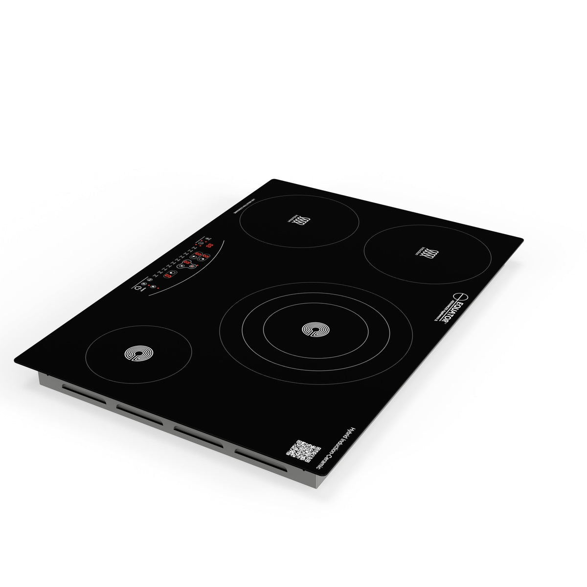 Placa de cocina híbrida eléctrica Equator de 30” – 4 quemadores (2 de inducción + 2 de cerámica), 9 niveles de potencia, 220V