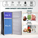 Conserv 30in RETRO Refrigerator 18cf Top Mount FACTORY INSTALLED ICE MAKER 110V Handle