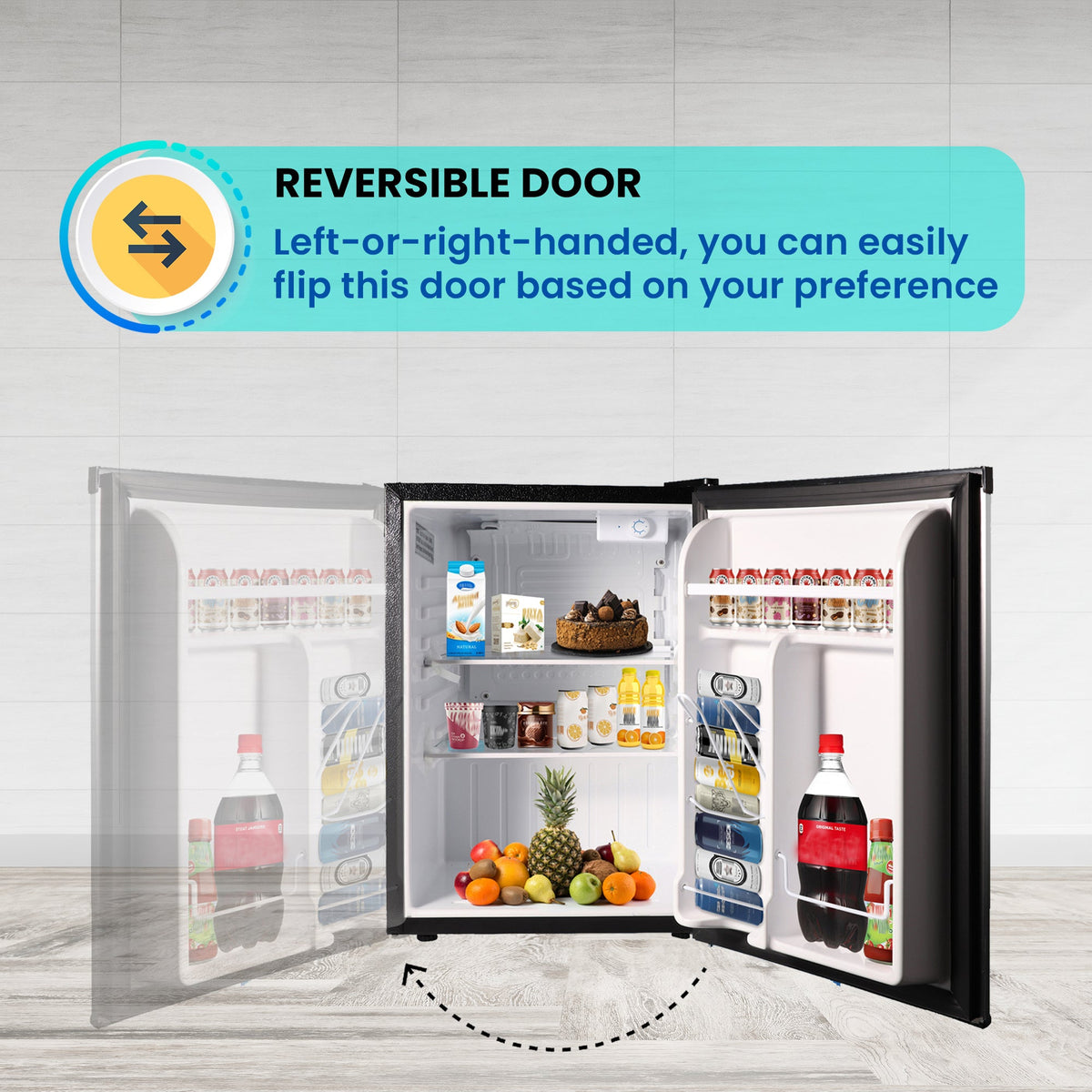 Conserv 18in STAINLESS Compact Mini Refrigerator 2.6cf Reversible Door 110V