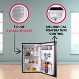 Refrigerador para interiores/exteriores de 2.3 pies cúbicos, clasificación IPX4, acero inoxidable, empotrable/independiente, capacidad para 85 latas, silencioso (42 dB)