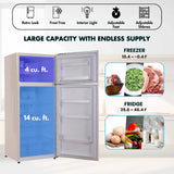 Conserv 30in RETRO Refrigerator 18cf Top Mount FACTORY INSTALLED ICE MAKER 110V Handle