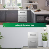 REFRIGERADOR-CONGELADOR CONVERTIBLE Equator de 24 pulgadas, 2 cajones, 2 zonas, 5 pies cúbicos, modo Sabbath