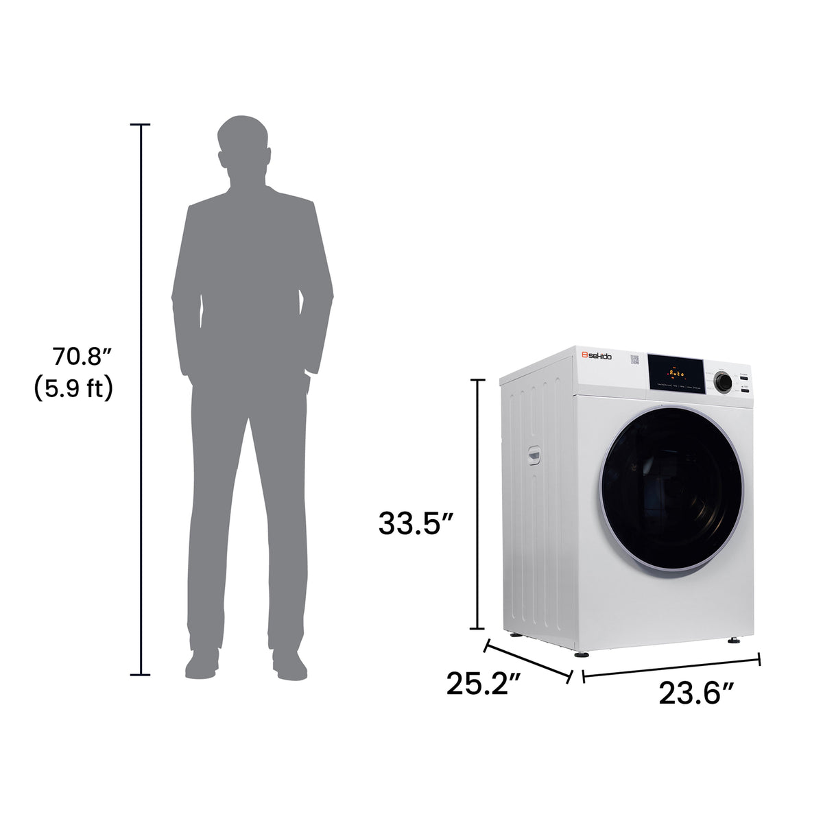 24" Vented Sensor Dryer — 4 cu. ft. / 18 lb, Sanitize Cycle, Touch Control, Digital Display, 110V