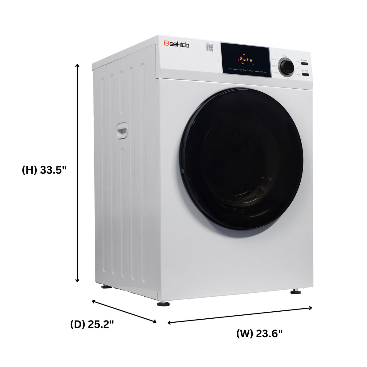 24" Vented Sensor Dryer — 4 cu. ft. / 18 lb, Sanitize Cycle, Touch Control, Digital Display, 110V