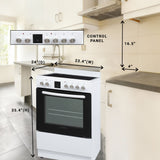Equator 24 inch Electric Cooking Range 4 Ceramic Burner CONVECTION OVEN+AIR FRYER White