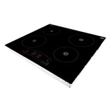 Placa de cocina híbrida eléctrica Equator de 24” – 4 quemadores de cerámica e inducción, 9 niveles de potencia, 220V