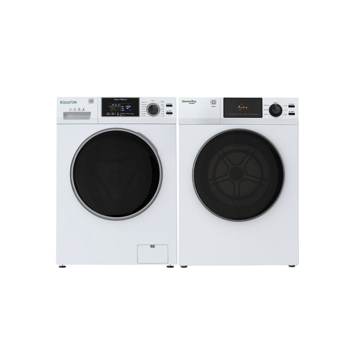 Equator ADVANCED STACK LAUNDRY 110V 26 Lb Washer 2.5cf+Vented Dryer 4cf 1 OUTLET