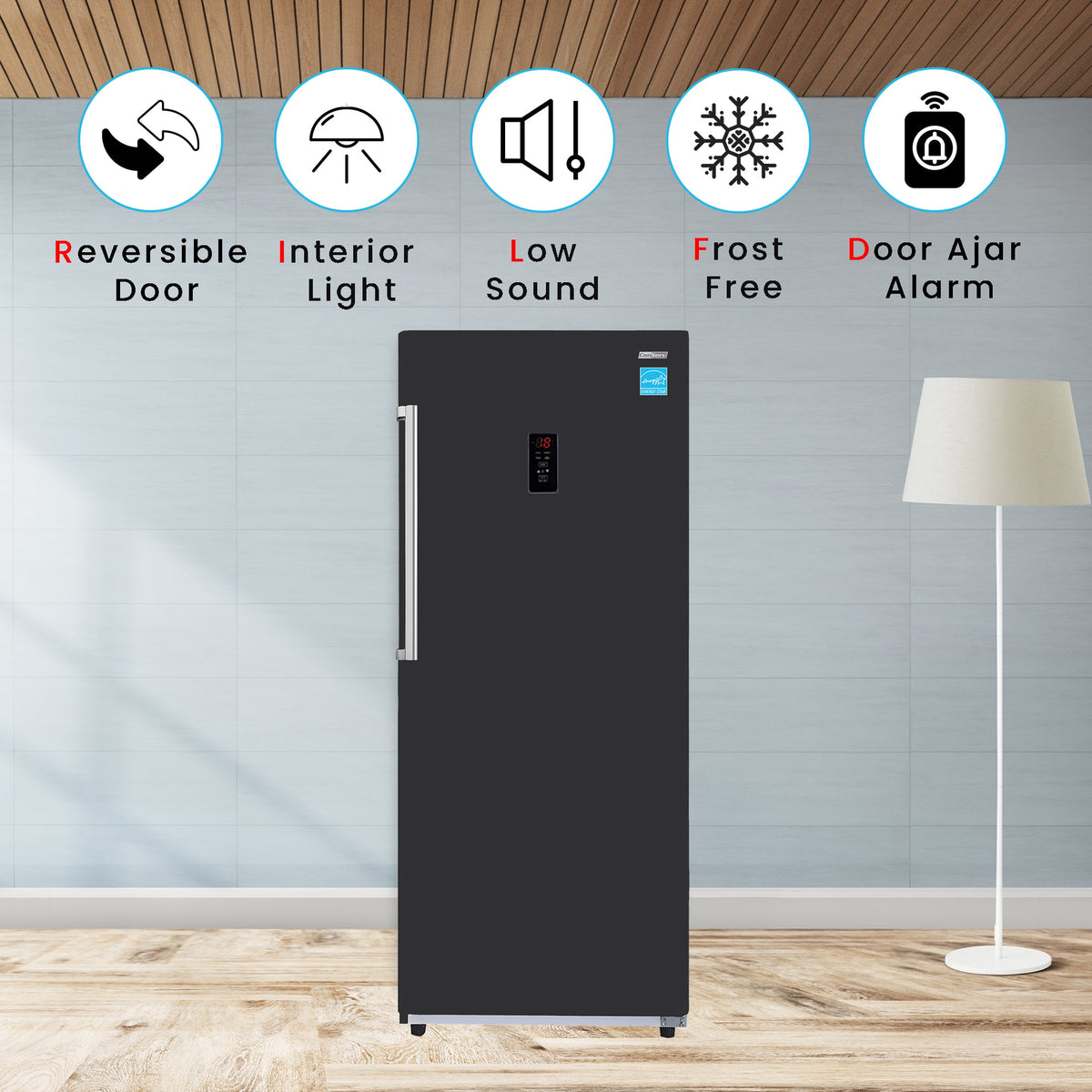 Congélateur vertical Conserv 14 pi³ CONVERTIBLE EN RÉFRIGÉRATEUR, prêt pour garage, certifié Energy Star, 28 po de large, 110 V
