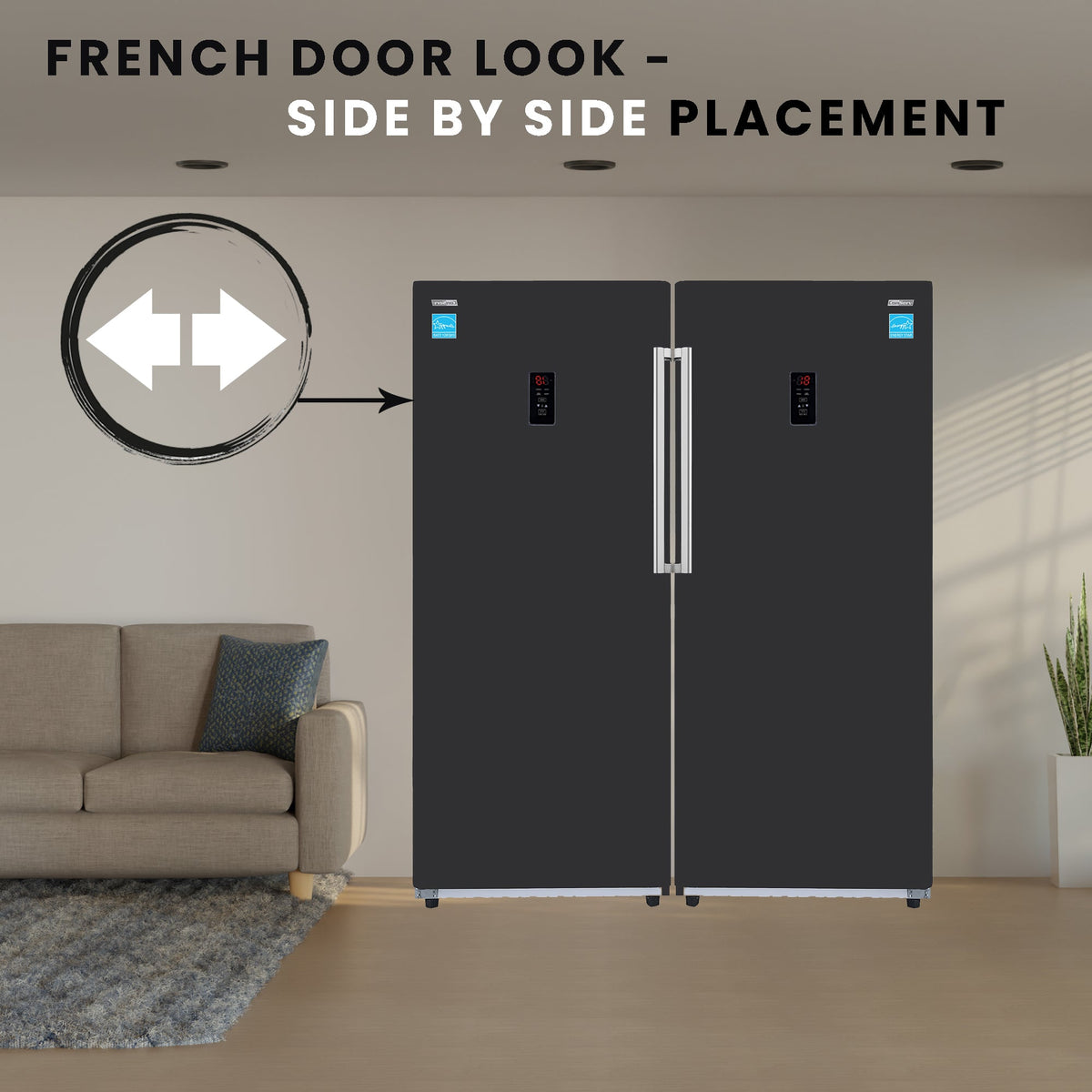 Congélateur vertical Conserv 14 pi³ CONVERTIBLE EN RÉFRIGÉRATEUR, prêt pour garage, certifié Energy Star, 28 po de large, 110 V