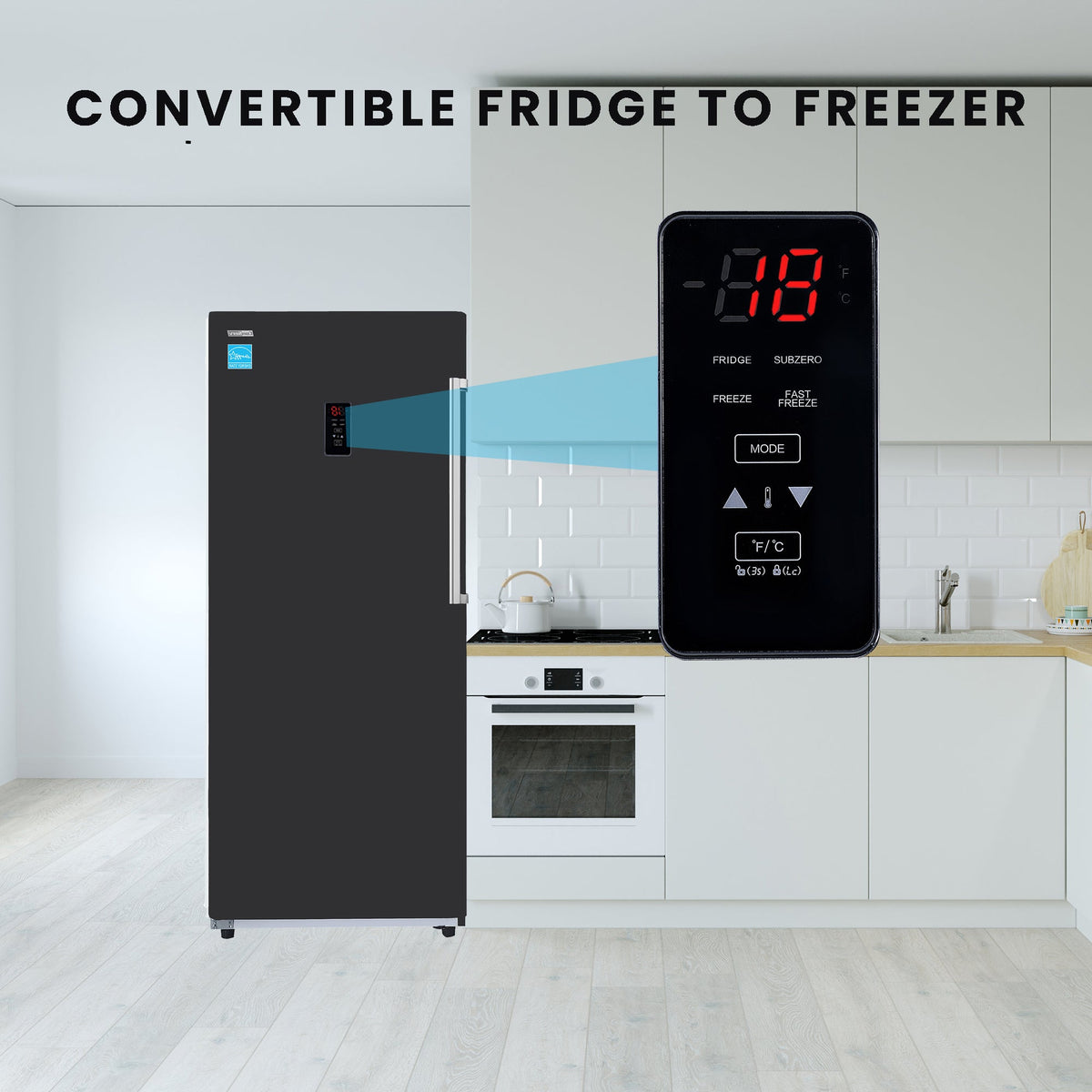Congélateur vertical Conserv 14 pi³ CONVERTIBLE EN RÉFRIGÉRATEUR, prêt pour garage, certifié Energy Star, 28 po de large, 110 V