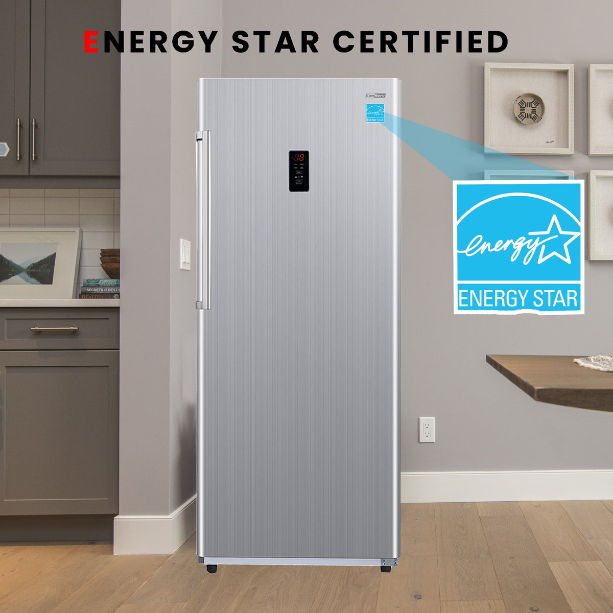 Congélateur vertical Conserv 14 pi³ CONVERTIBLE EN RÉFRIGÉRATEUR, prêt pour garage, certifié Energy Star, 28 po de large, 110 V