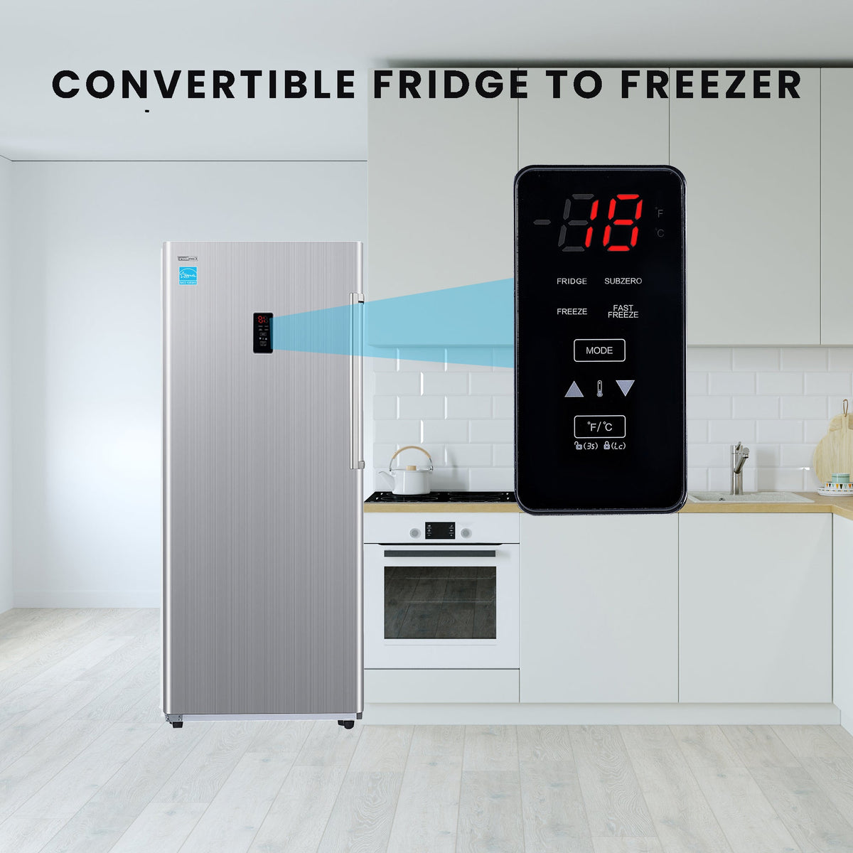Congélateur vertical Conserv 14 pi³ CONVERTIBLE EN RÉFRIGÉRATEUR, prêt pour garage, certifié Energy Star, 28 po de large, 110 V