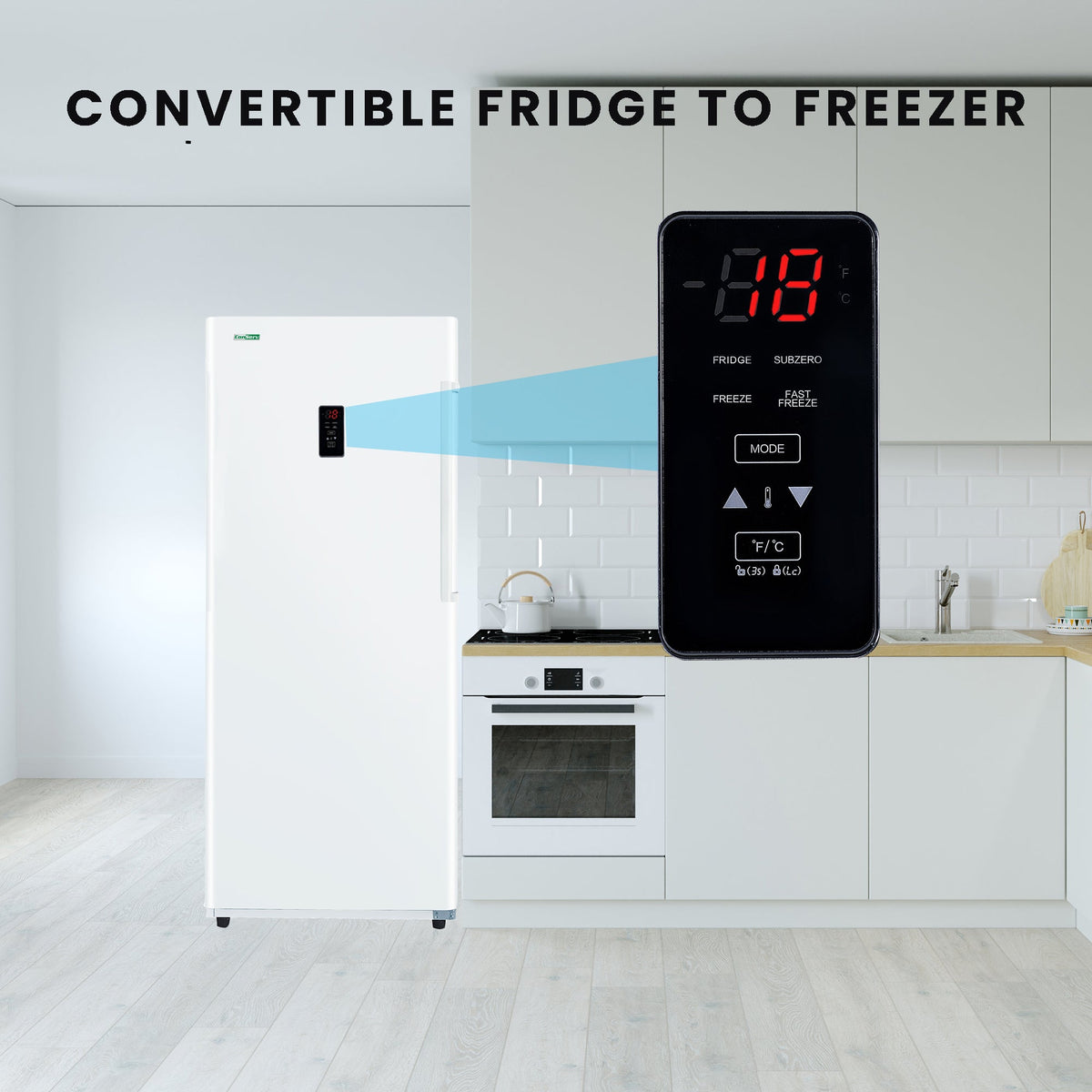 Congélateur vertical Conserv 14 pi³ CONVERTIBLE EN RÉFRIGÉRATEUR, prêt pour garage, certifié Energy Star, 28 po de large, 110 V