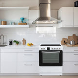 Equator 24 inch Electric Cooking Range 4 Ceramic Burner CONVECTION OVEN+AIR FRYER White