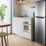 Refrigerador Conserv de 10 pies cúbicos, congelador superior, 24 pulgadas, sin escarcha, Energy Star, silencioso 43dB, 110V, acero inoxidable
