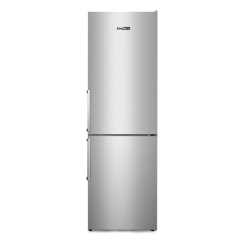 Conserv 11.5cf Tall Frost Free Ref-Freezer 24in Wine Rack E-Star 43dB Stainless