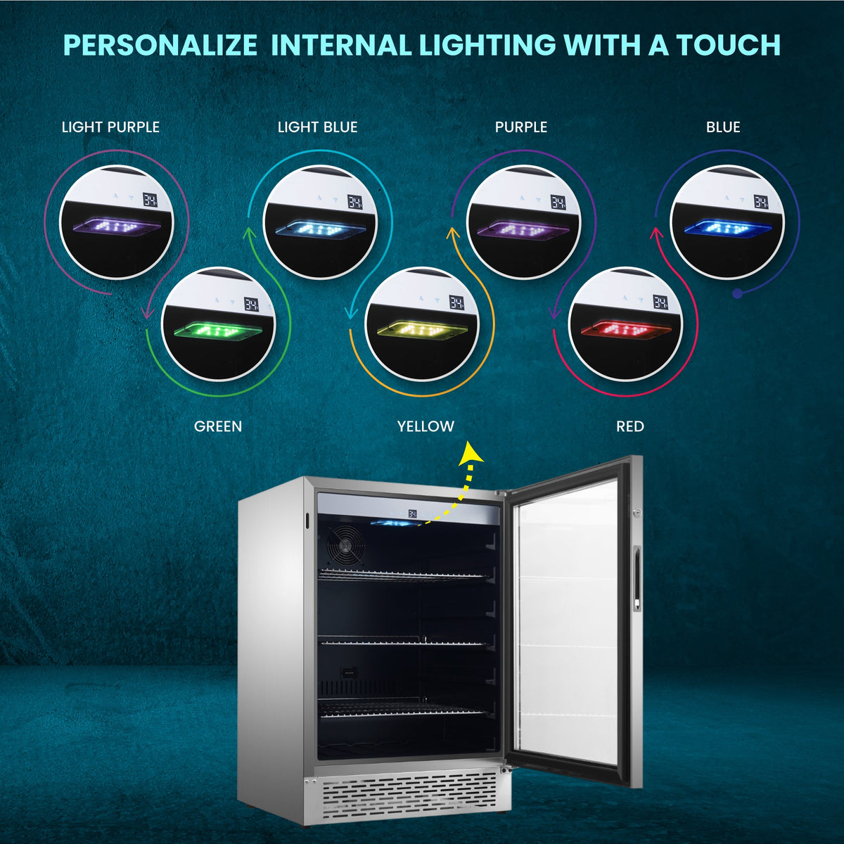 Refrigerador para interiores/exteriores de 4.6 pies cúbicos, IPX4, acero inoxidable, empotrable/independiente, capacidad para 110 latas y 6 botellas