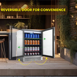 Refrigerador para interiores/exteriores de 4.6 pies cúbicos, IPX4, acero inoxidable, empotrable/independiente, capacidad para 110 latas y 6 botellas