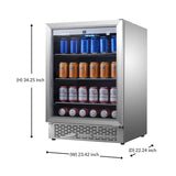 Refrigerador para interiores/exteriores de 4.6 pies cúbicos, IPX4, acero inoxidable, empotrable/independiente, capacidad para 110 latas y 6 botellas