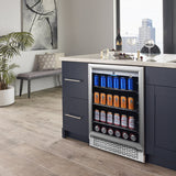 Refrigerador para interiores/exteriores de 4.6 pies cúbicos, IPX4, acero inoxidable, empotrable/independiente, capacidad para 110 latas y 6 botellas