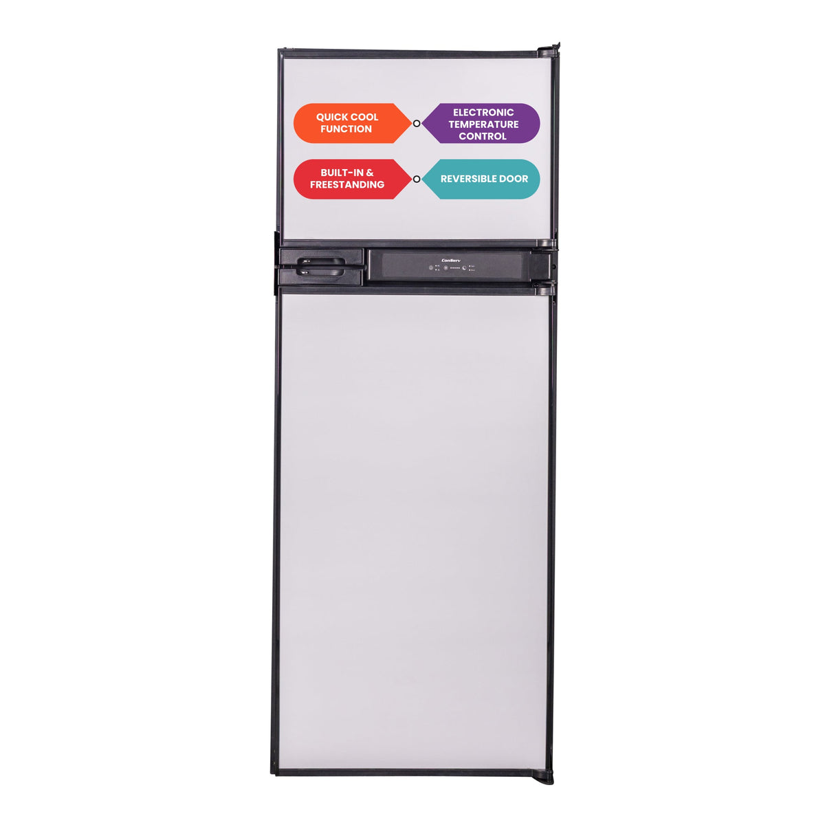 Refrigerador Congelador Conserv 12V/CC de 10 pies cúbicos, acero inoxidable, para RV, BARCO, FUERA DE LA RED, 2 puertas