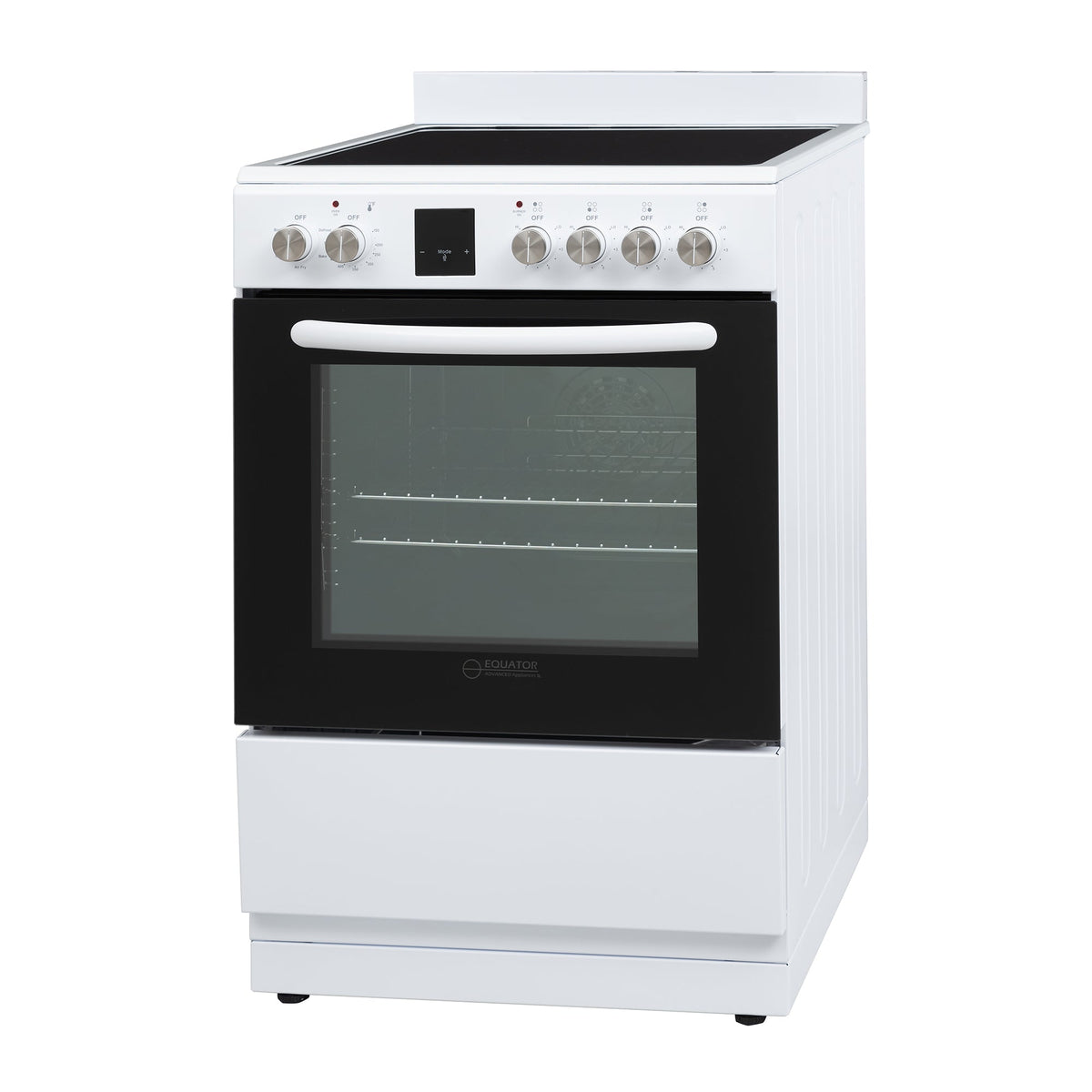 Equator 24 inch Electric Cooking Range 4 Ceramic Burner CONVECTION OVEN+AIR FRYER White