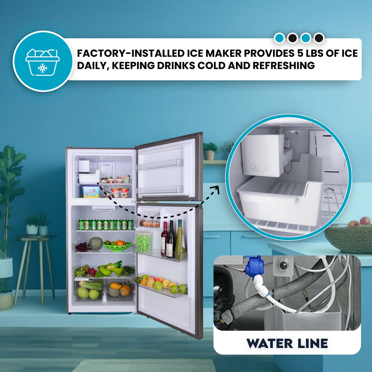 Conserv 30in Refrigerator 18cf Top Freezer INSTALLED ICE MAKER E-Star 110V