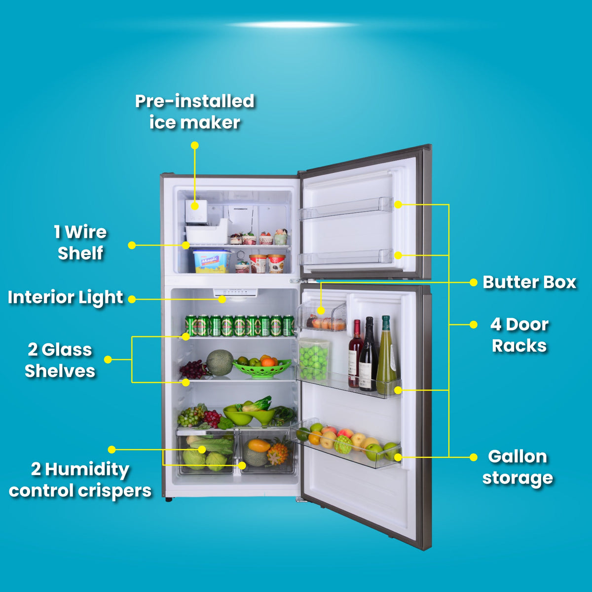 Conserv 30in Refrigerator 18cf Top Freezer INSTALLED ICE MAKER E-Star 110V
